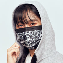 Load image into Gallery viewer, 黑白蕾絲 (10片入) 翰衛設計師系列三層防護口罩

