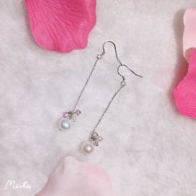 Load image into Gallery viewer, 日本海水珍珠+施華洛世奇水晶長垂耳針
