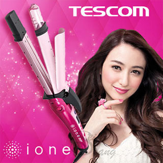 日本 TESCOM IPW1832 兩用蒸氣負離子電捲棒/離子夾