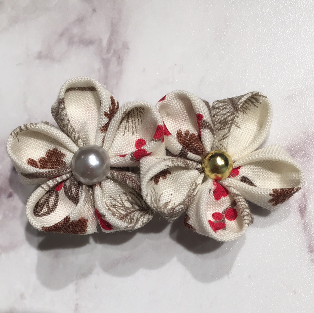 超可愛超美的手工日本布藝花髮夾