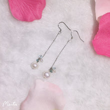 Load image into Gallery viewer, 日本海水珍珠+施華洛世奇水晶長垂耳針
