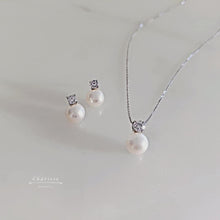 Load image into Gallery viewer, 經典黛妃款手工珍珠耳針項鍊組
